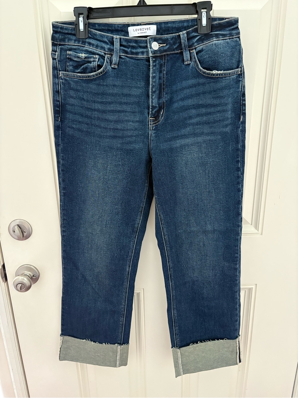 Loveret by Vervet Cuffed Straight Jeans-Daphne Size